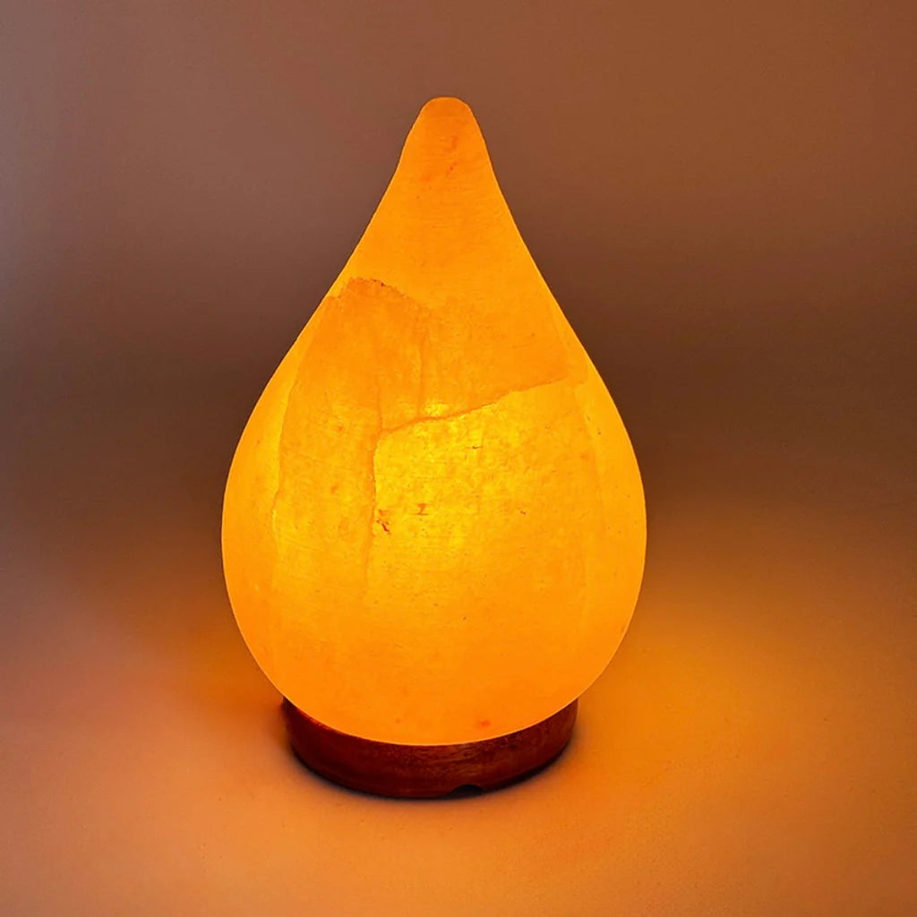 Lampada di sale rosa dell'Himalaya USB a forma di goccia