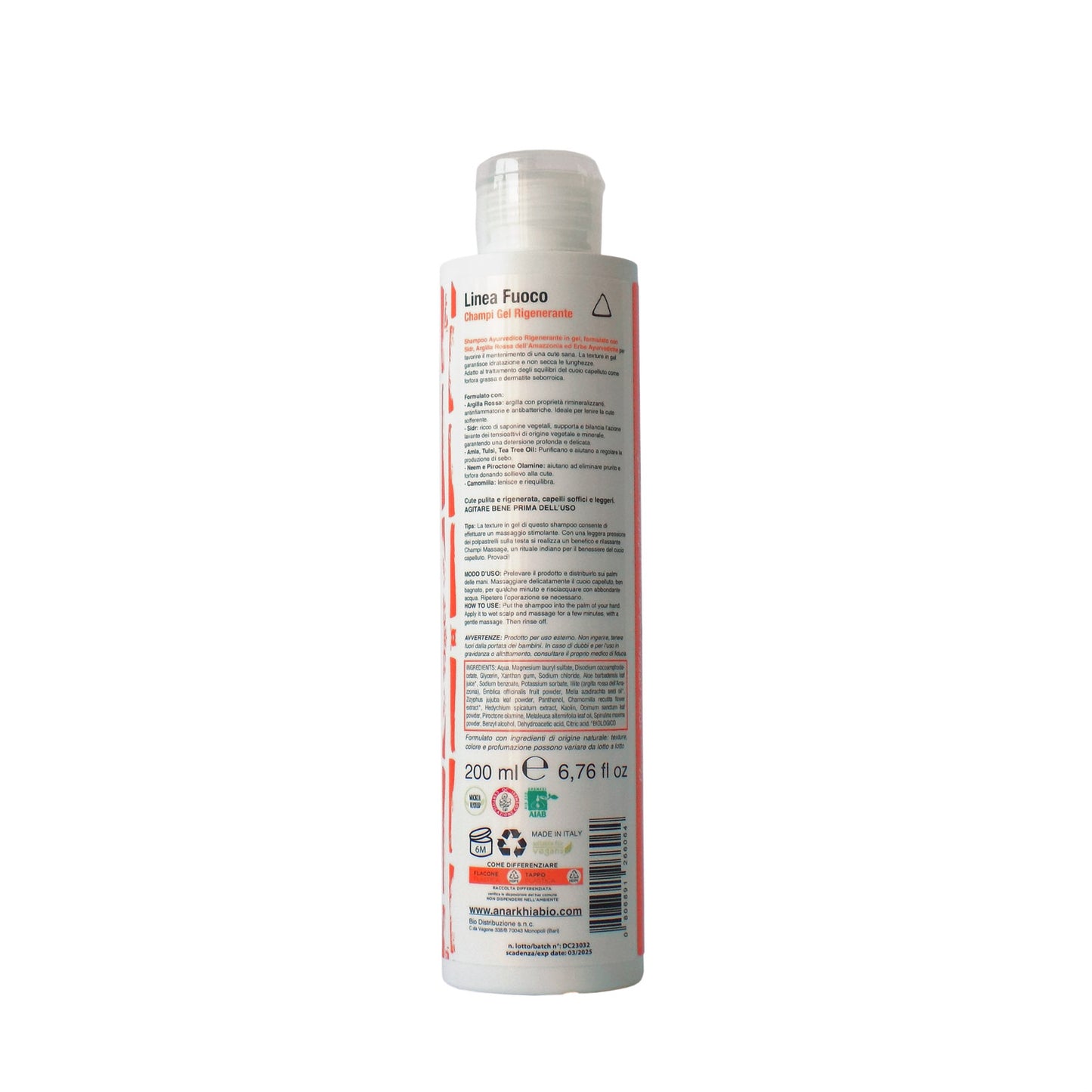 HAIR SHOCK FUOCO Shampoo GEL ayurvedico RIGENERANTE