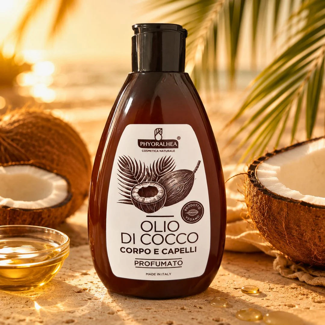 Olio di cocco profumato per corpo e capelli