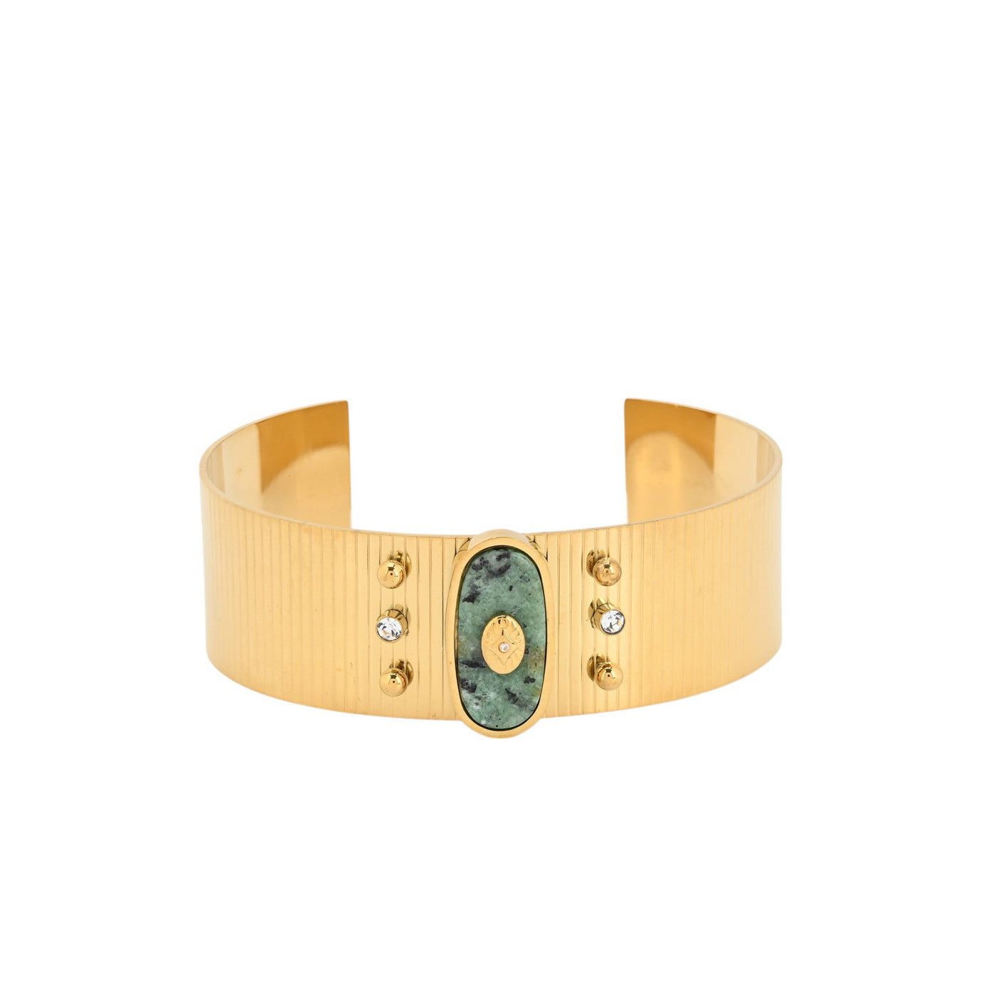 Bracciale rigido oro e verde