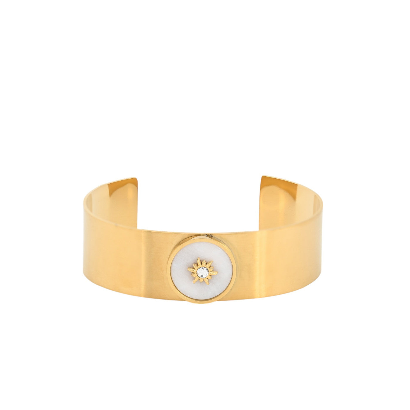 Bracciale rigido bianco e oro