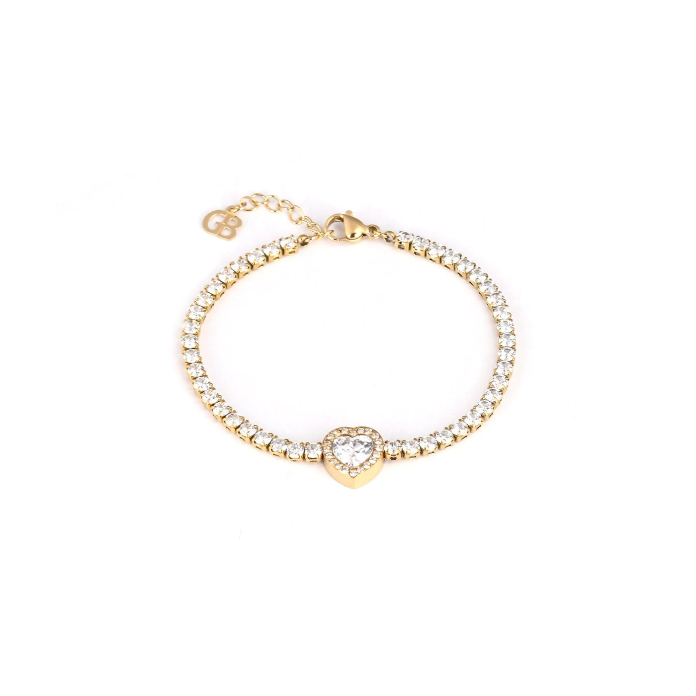 Bracciale in acciaio cuore bianco