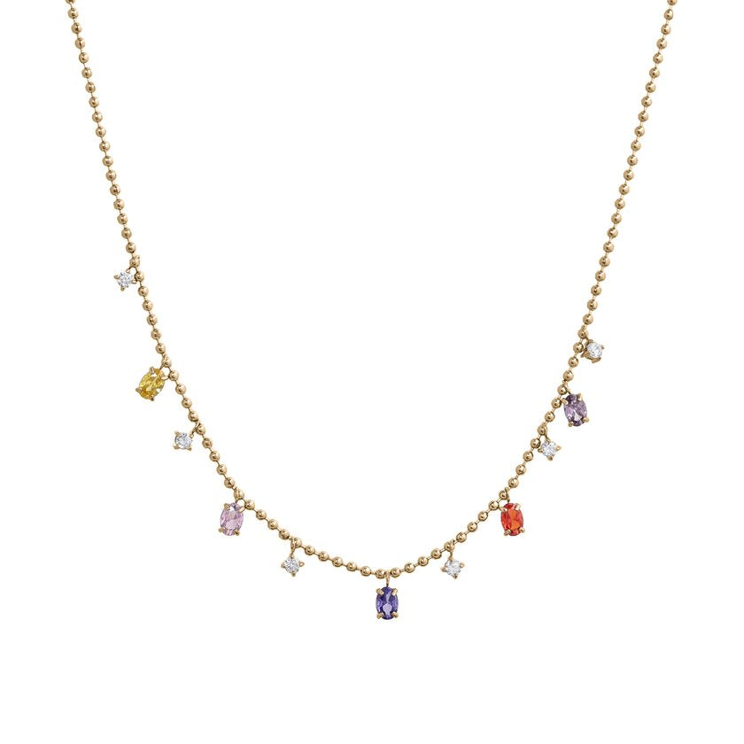 Collana cristalli argento/oro