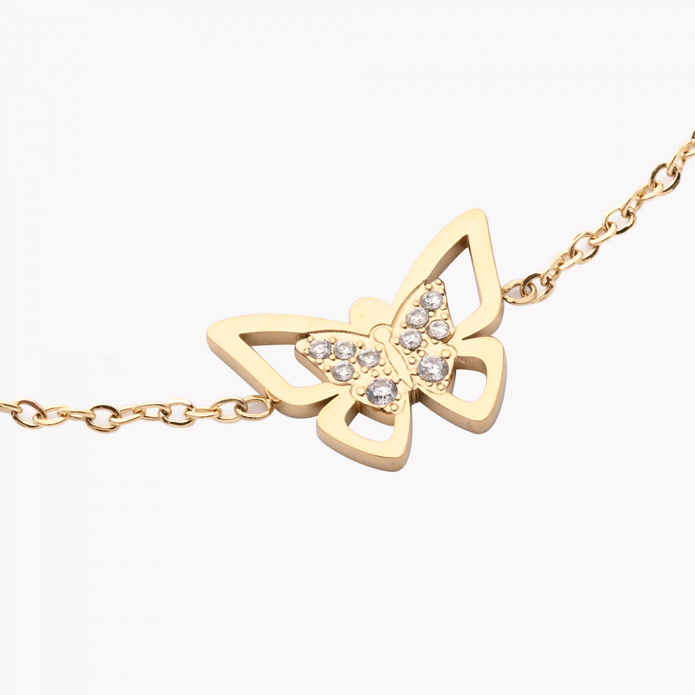 Bracciale in acciaio farfalla