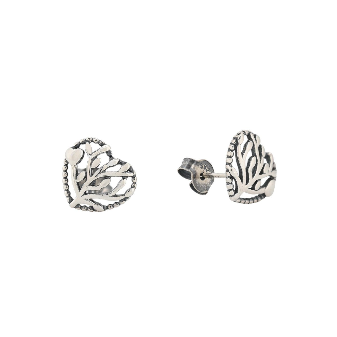 Orecchini lobo cuore argento