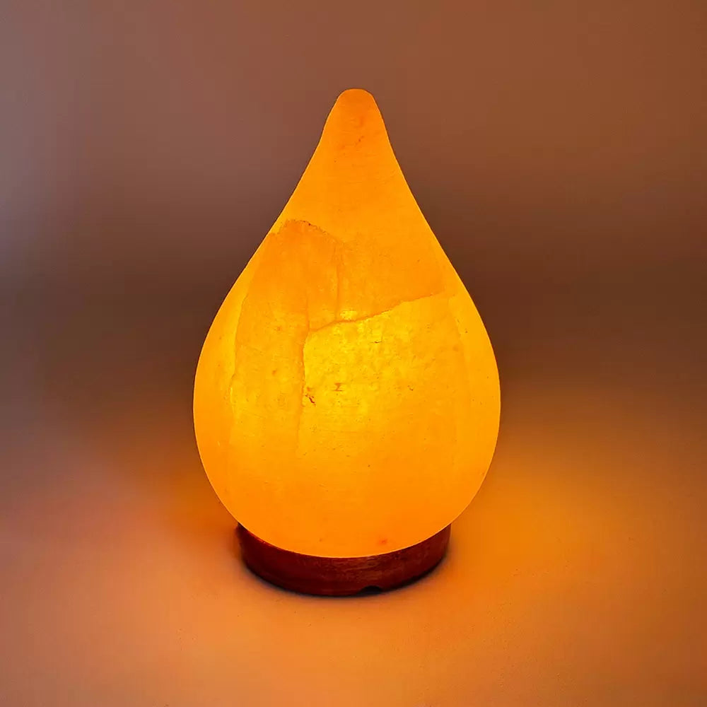 Lampada di Sale Himalayano scolpita a forma di Goccia
