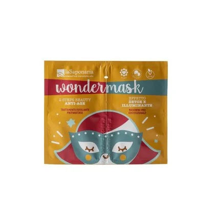 Wondermask - maschera 2 steps beauty anti age - Maschera e scrub ad effetto detox e illuminante - La Saponaria