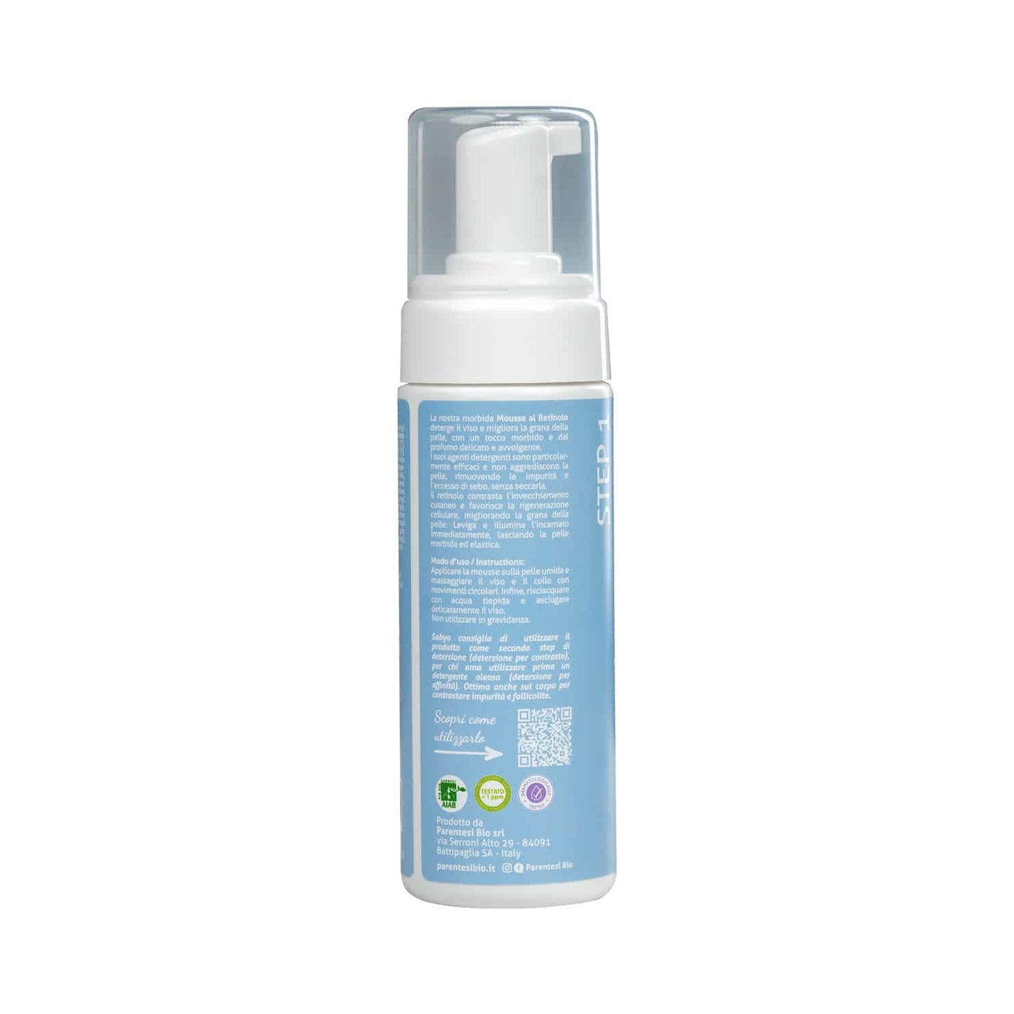 Mousse detergente viso al retinolo