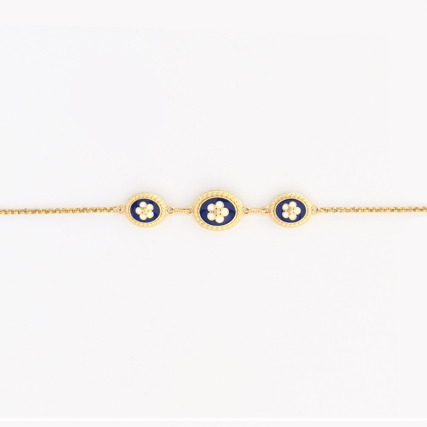 Bracciale bagnato in oro floreale