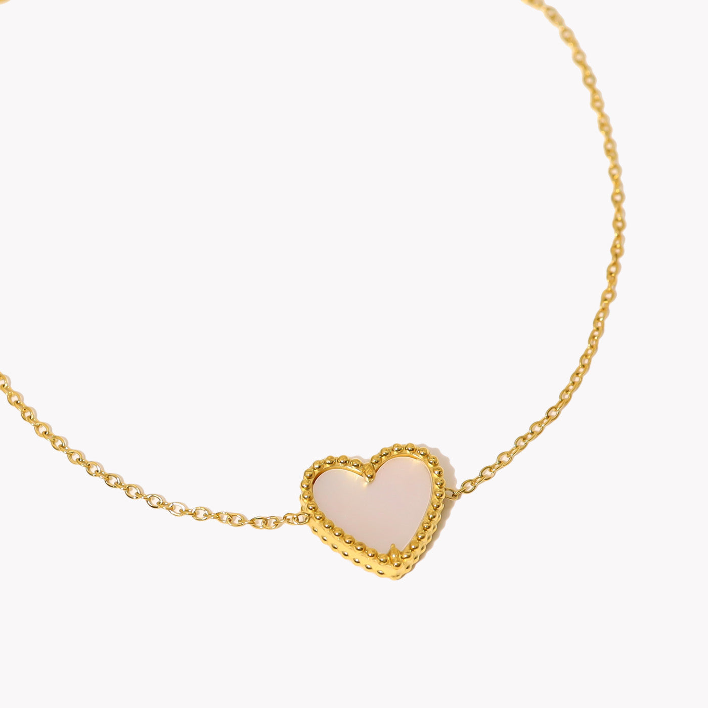 Bracciale in acciaio cuore madreperla