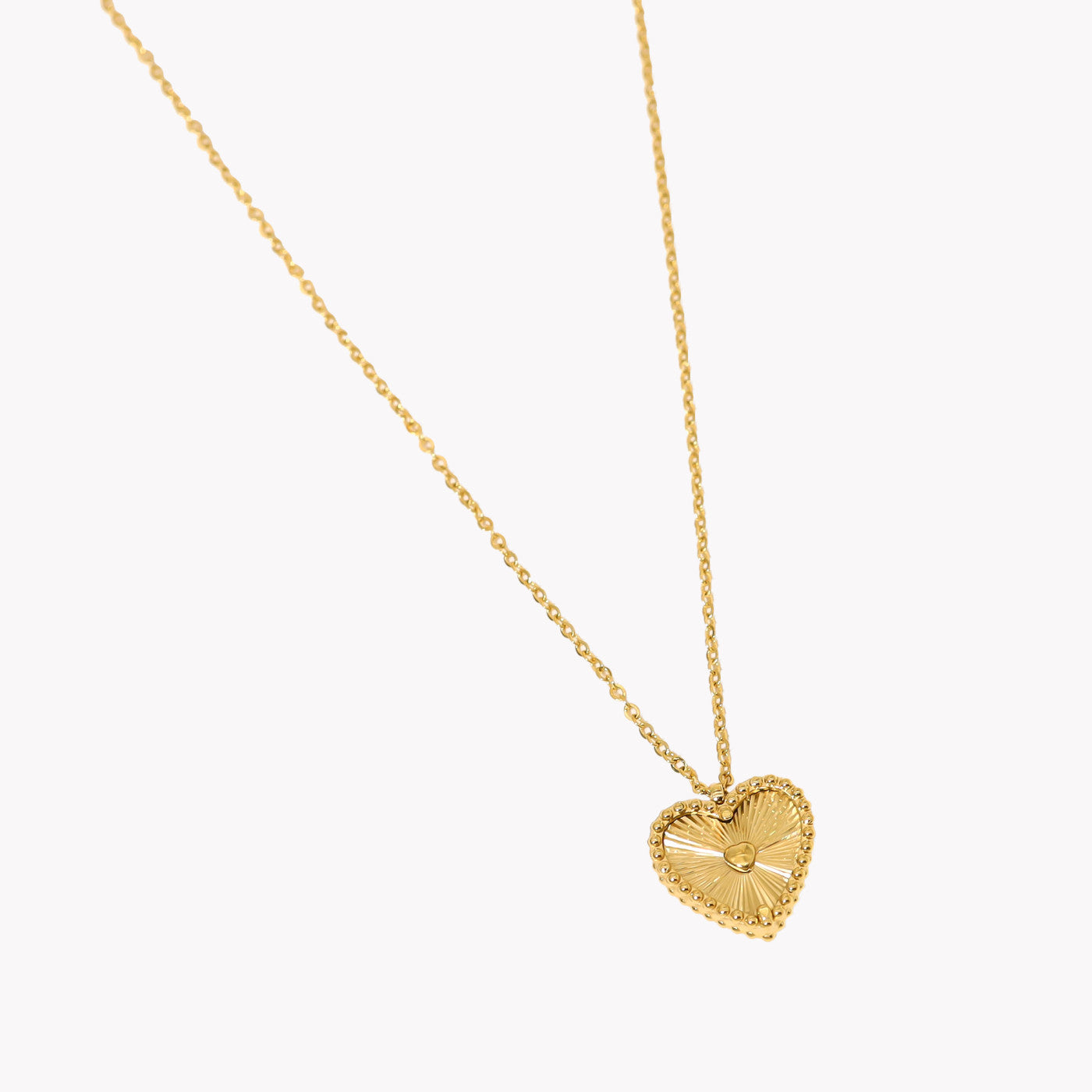 Collana in acciaio cuore dorato