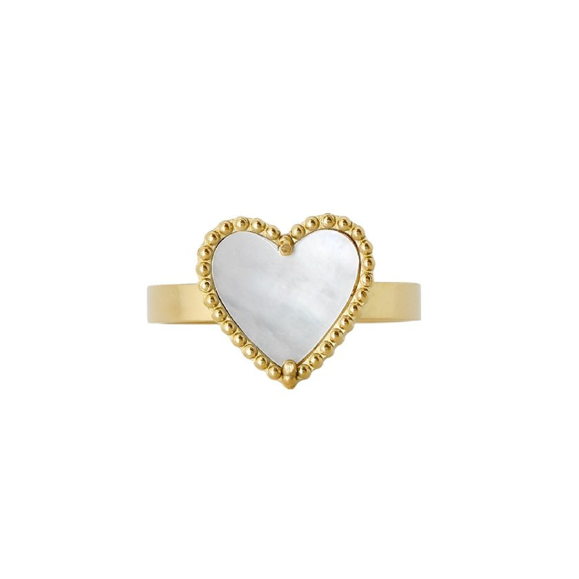Anello cuore con madreperla