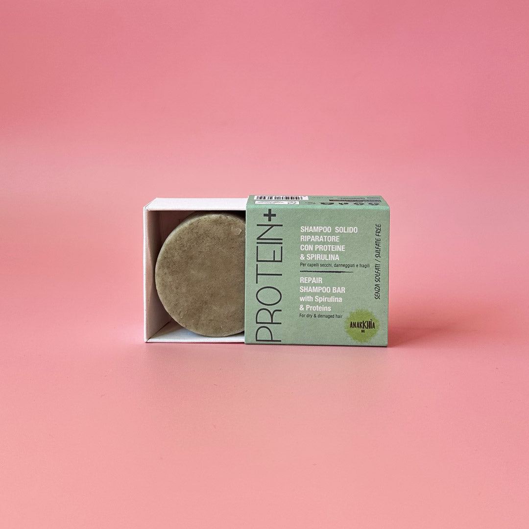Shampoo solido riparatore con proteine e spirulina (Linea Protein +)
