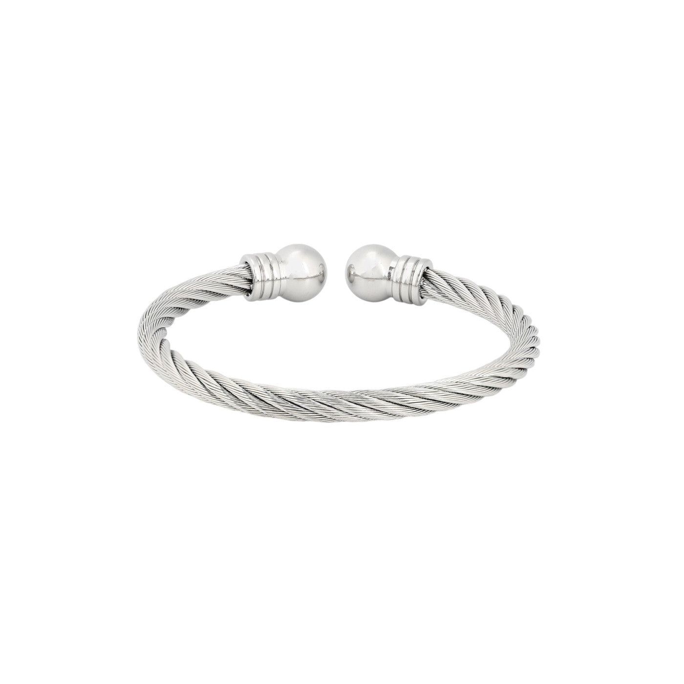 Bracciale rigido argentato