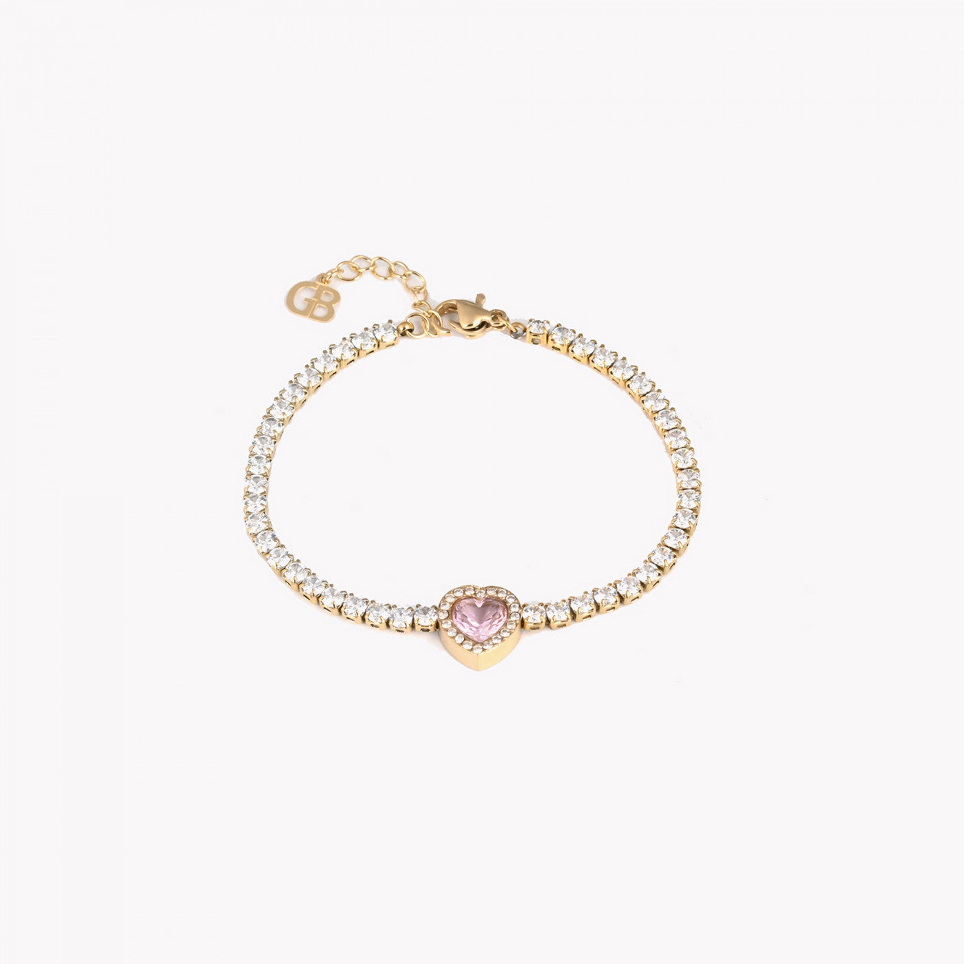 Bracciale in acciaio cuore lilla