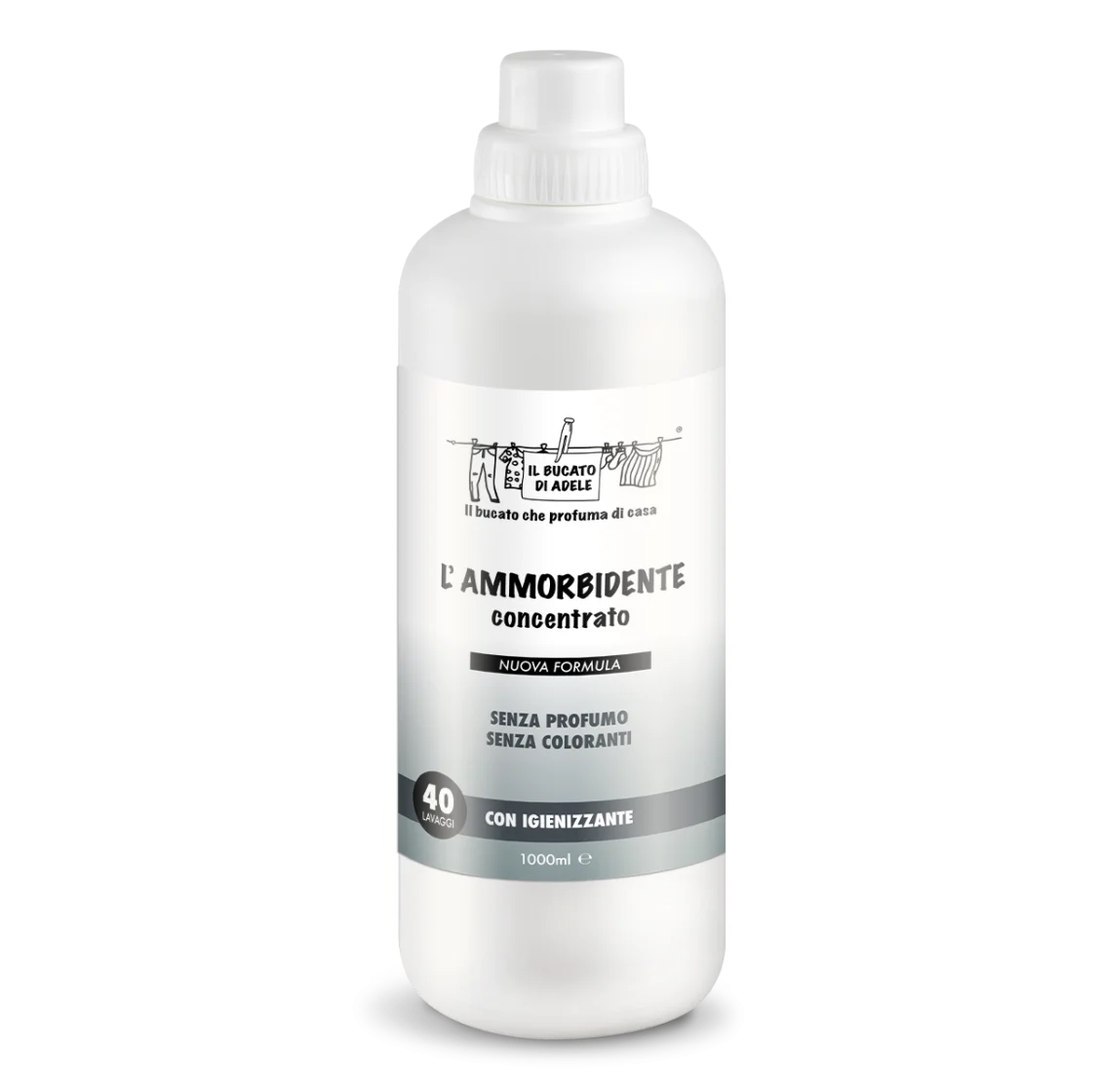 Ammorbidente neutro concentrato senza profumo e coloranti