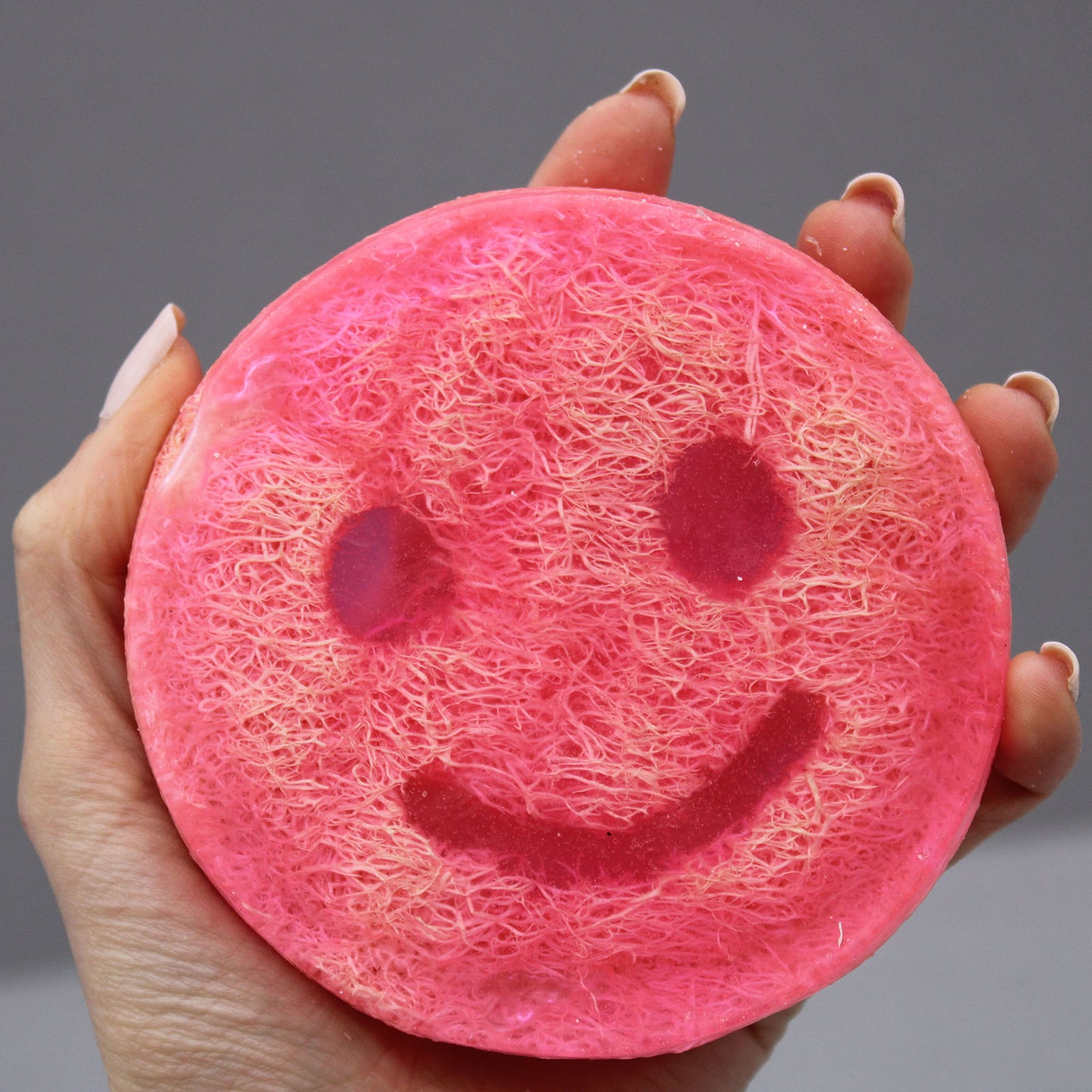 Spugna in luffa con sapone al bubblegum