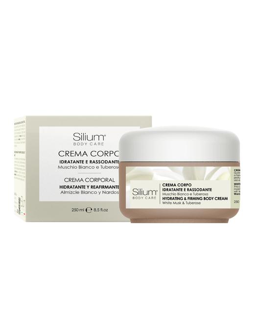 Crema corpo rassodante e idratante, profumo: muschio bianco e tuberosa
