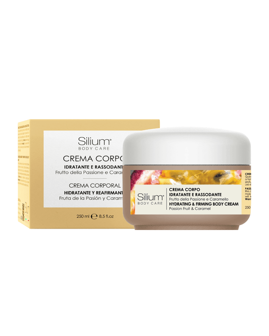 Crema corpo rassodante e idratante, profumo: frutto della passione e caramello