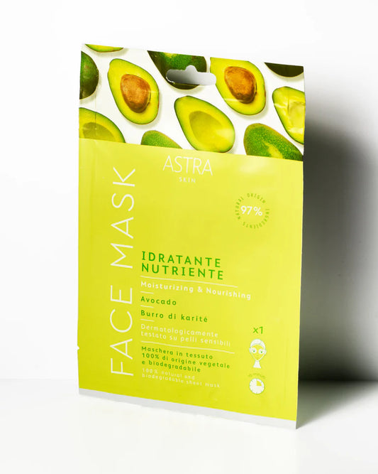 Maschera viso in tessuto idratante e nutriente