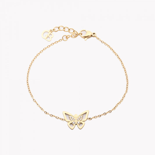Bracciale in acciaio farfalla