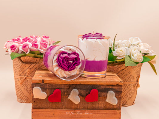 Candela gourmet cuore fiorito