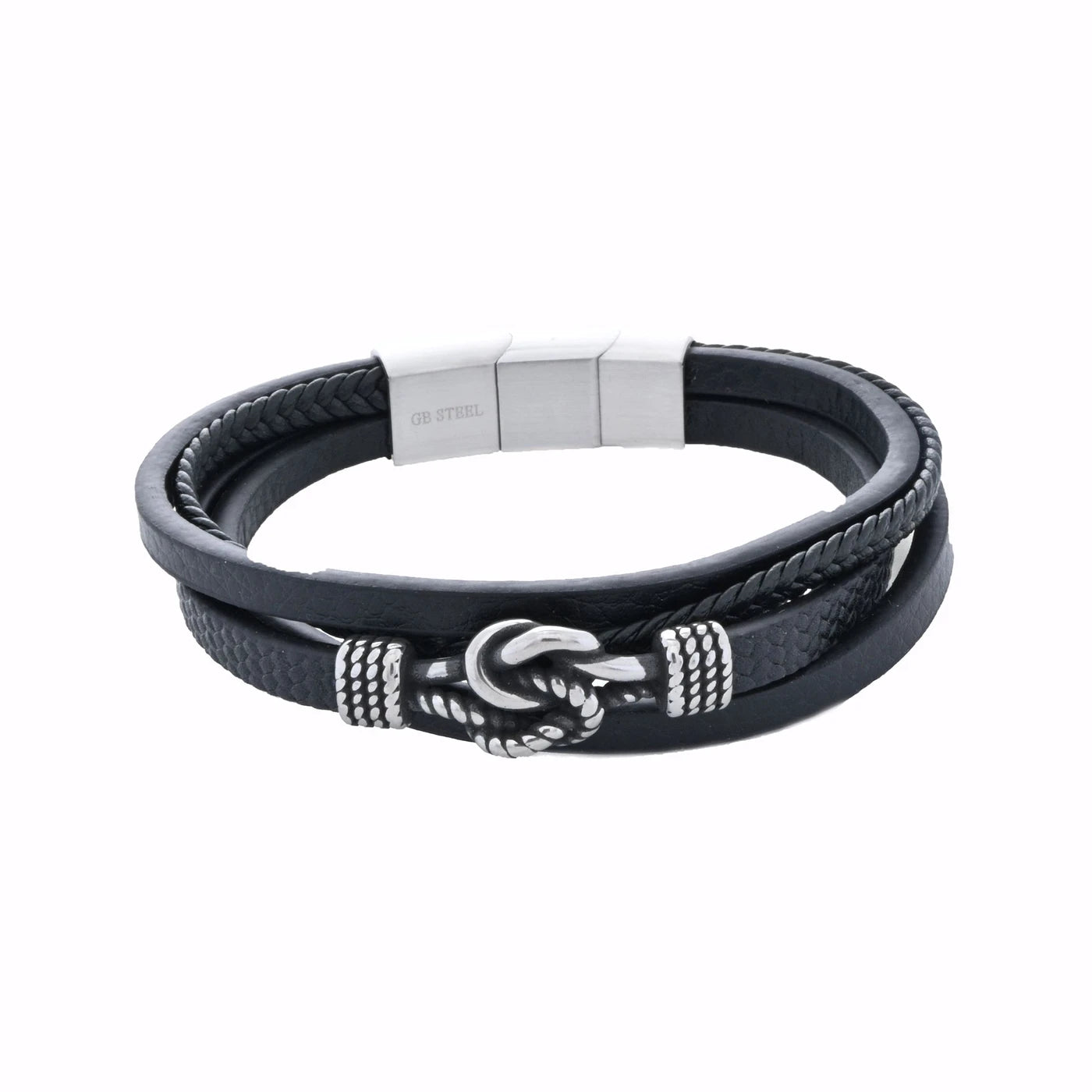 Bracciale uomo in pelle nera