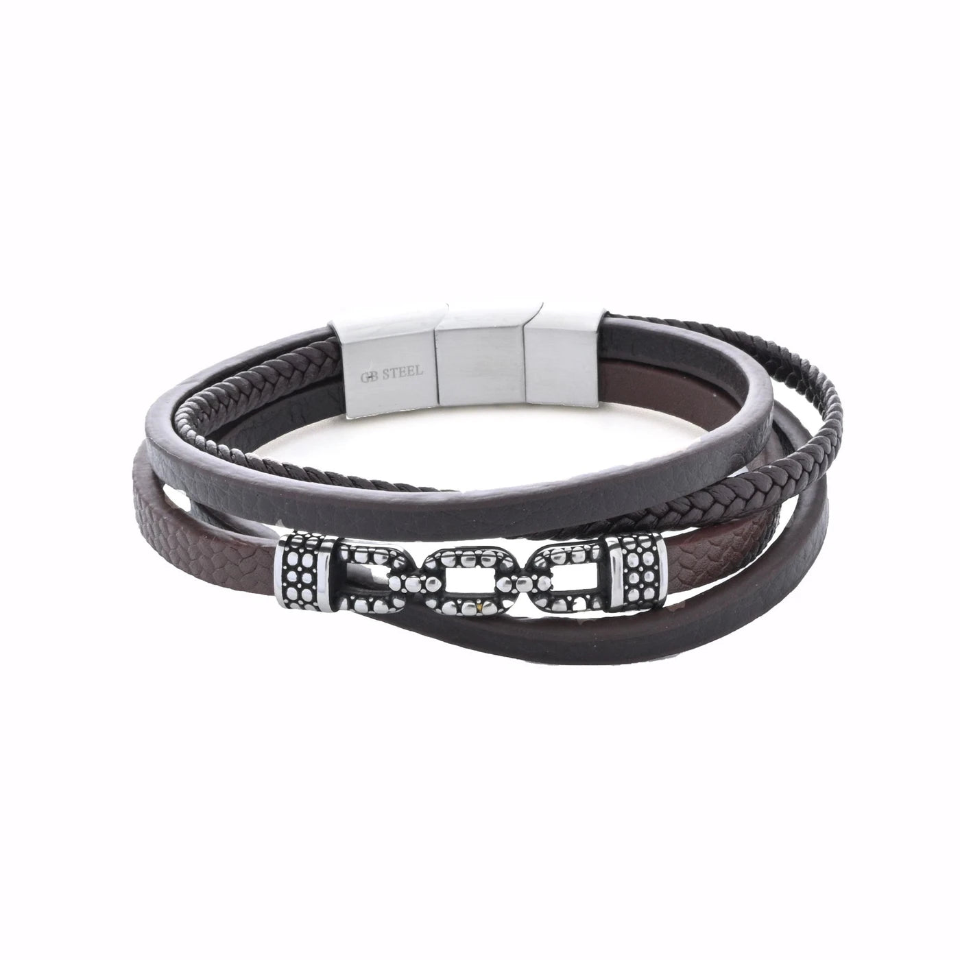 Bracciale uomo in pelle nera