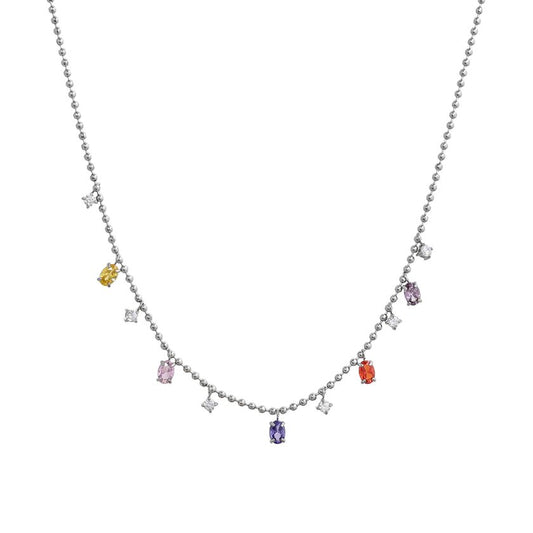 Collana cristalli argento/oro
