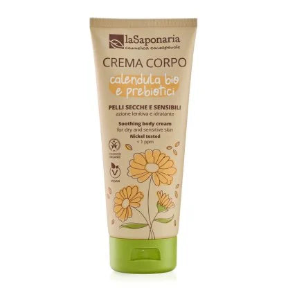 Crema corpo per pelli secche e sensibili, calendula bio e prebiotici