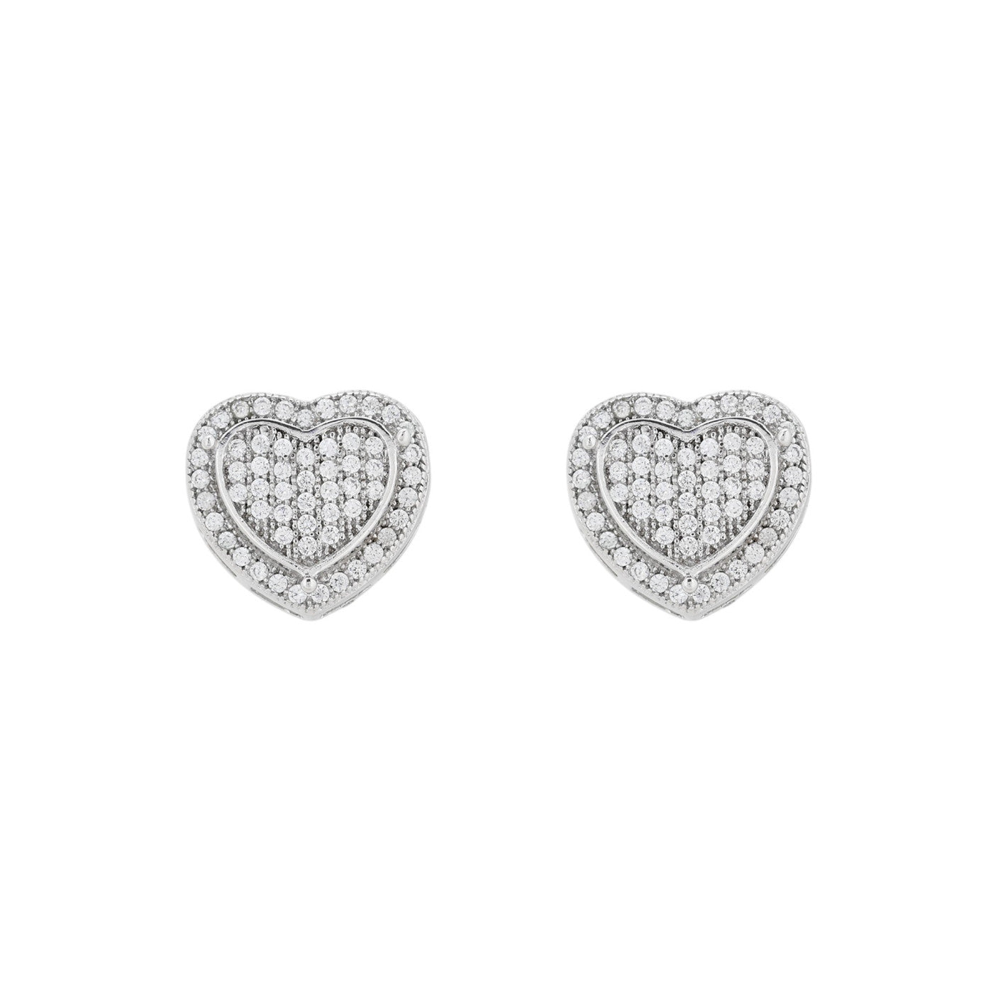 Orecchini cuore con zirconi