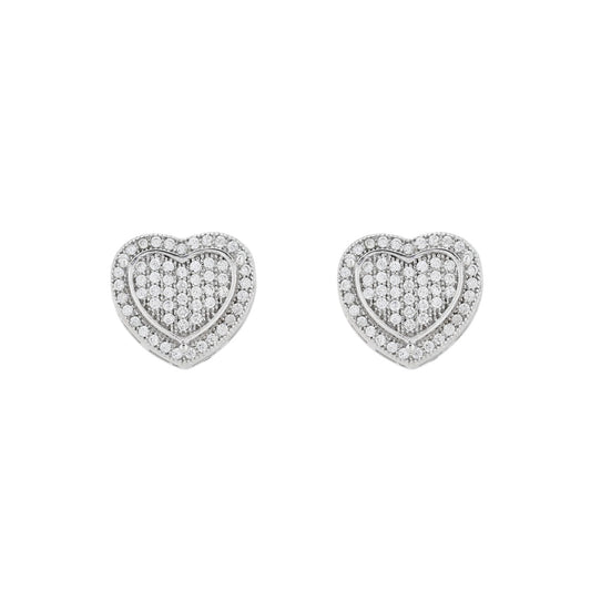Orecchini cuore con zirconi
