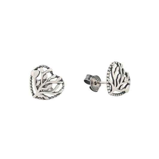 Orecchini lobo cuore argento
