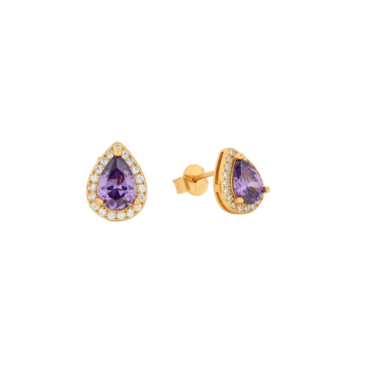 Orecchini a goccia pietra viola