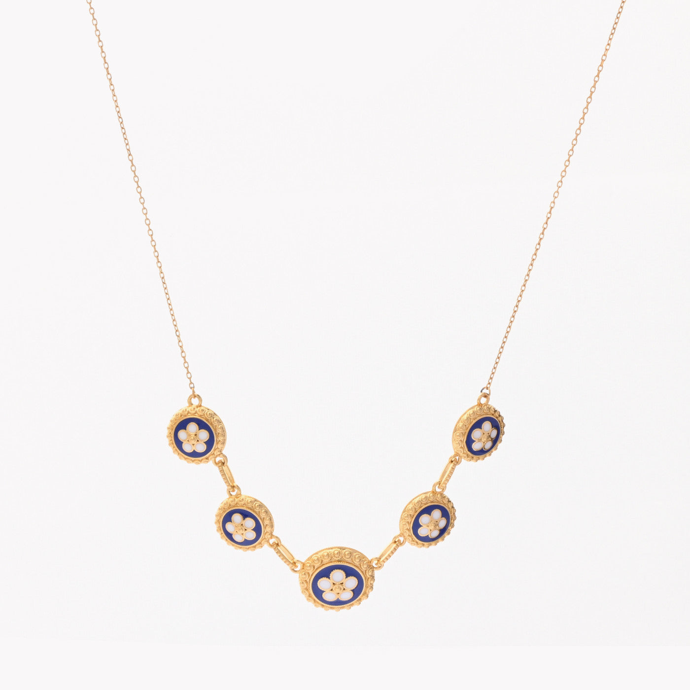 Collana bagno oro 5 fiori tradizionali