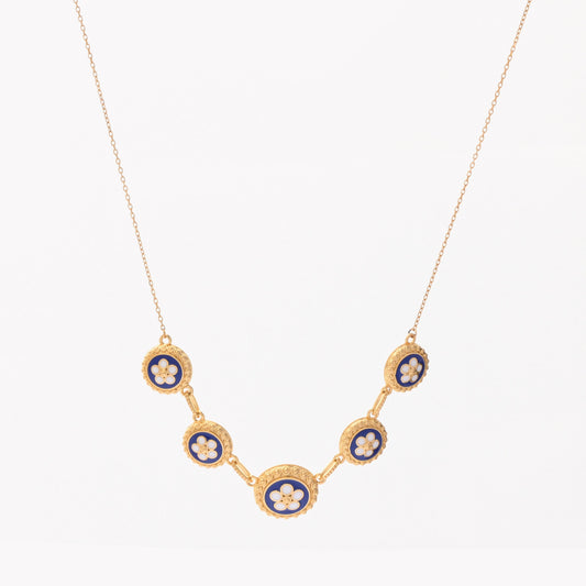 Collana bagno oro 5 fiori tradizionali
