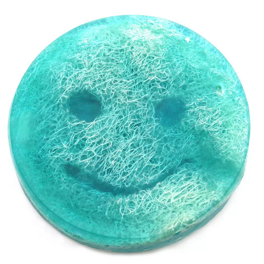 Spugna in luffa con sapone al lampone e melone