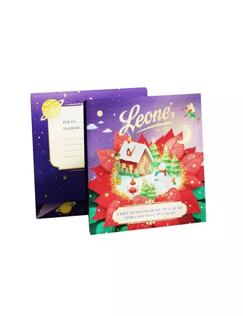 Biglietto di Auguri con Tavoletta Cioccolato Fondente