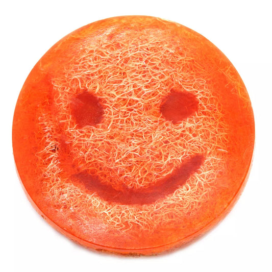 Spugna in luffa con sapone alla fragola e guava