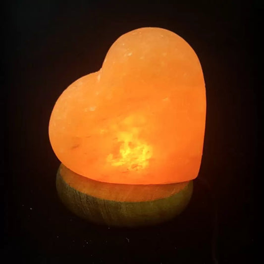 Lampada di sale usb a forma di cuore