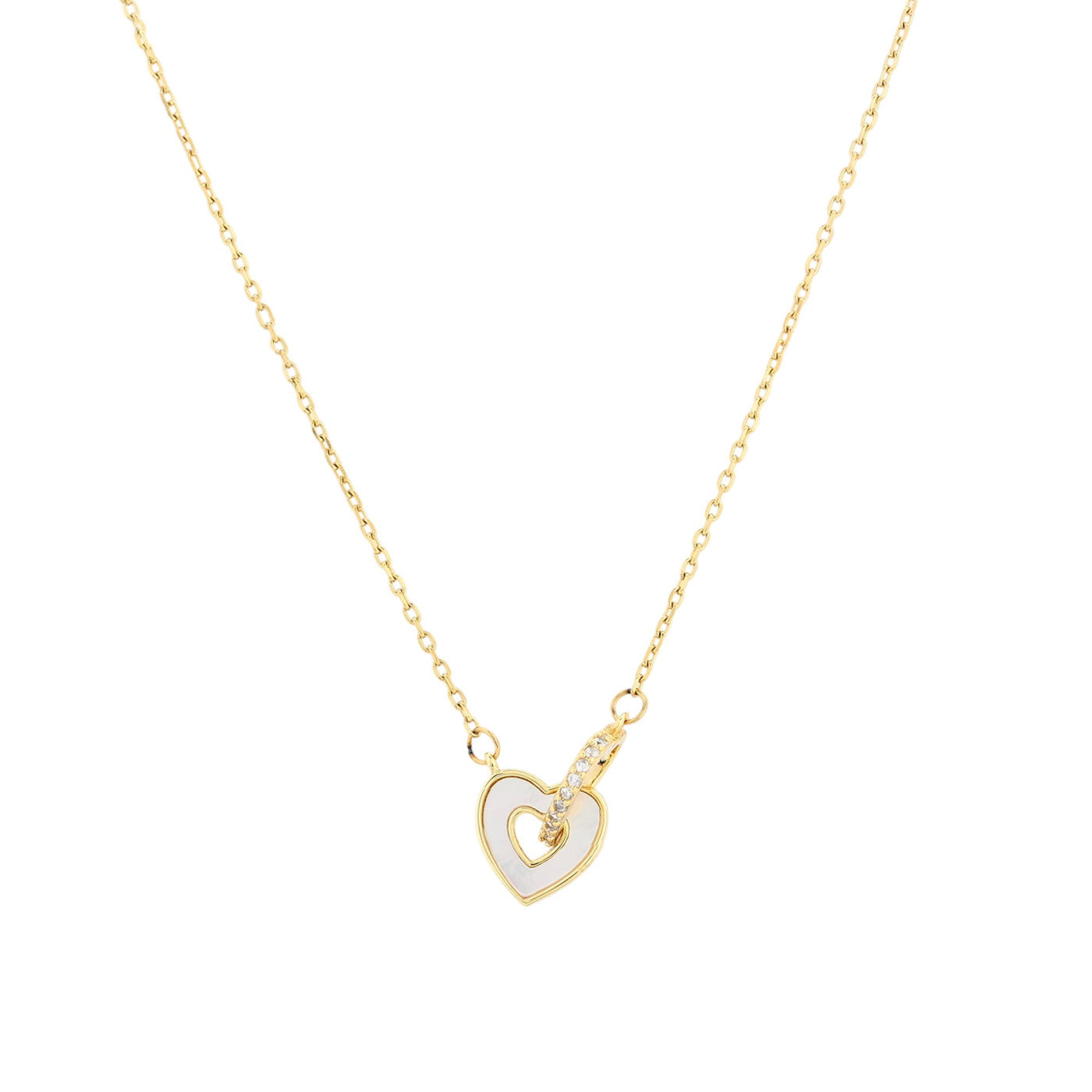 Collana semi preziosa cuori intrecciati