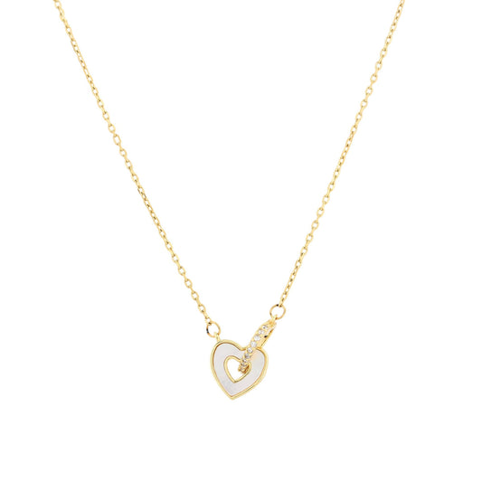 Collana semi preziosa cuori intrecciati