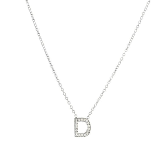 Collana in acciaio inossidabile con lettera D