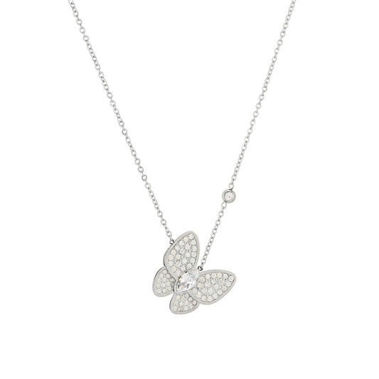 Collana farfalla con pietre semi preziose