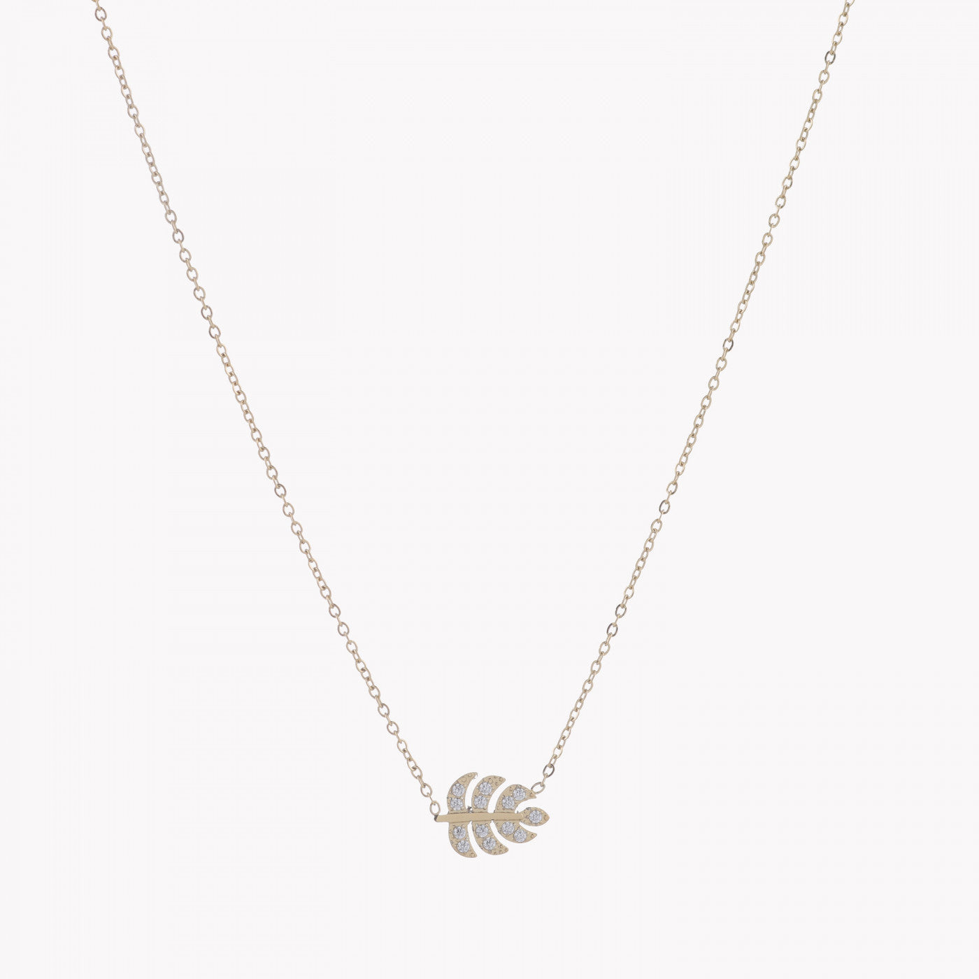 Collana in acciaio con foglia dorata