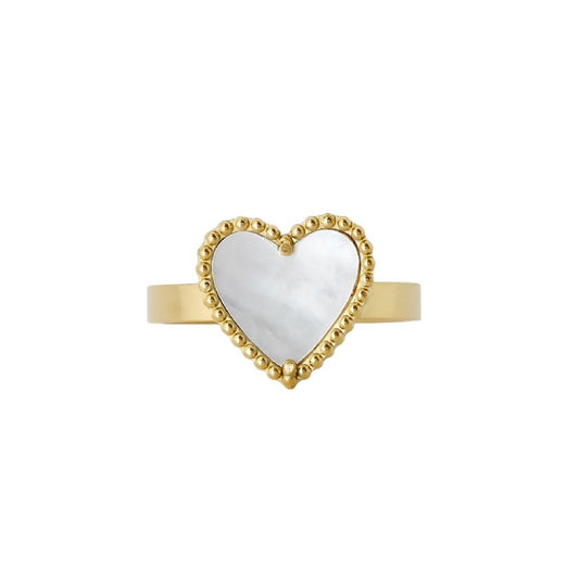 Anello cuore con madreperla