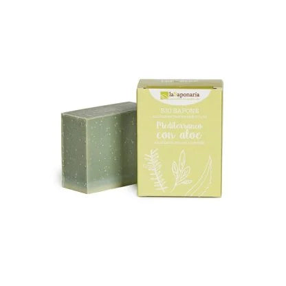 Sapone mediterraneo con aloe Sapone solido balsamico, per pelli impure - La Saponaria
