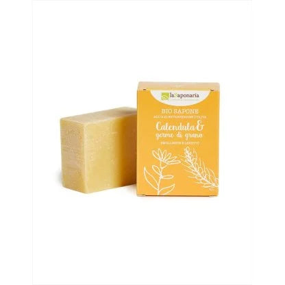 Sapone calendula e germe di grano - Sapone solido emolliente e lenitivo - La Saponaria