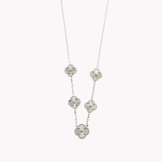 Collana quadrifoglio argentato