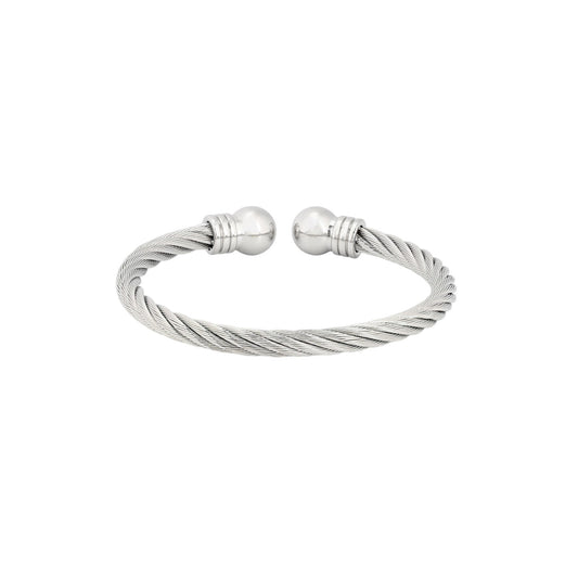 Bracciale rigido argentato